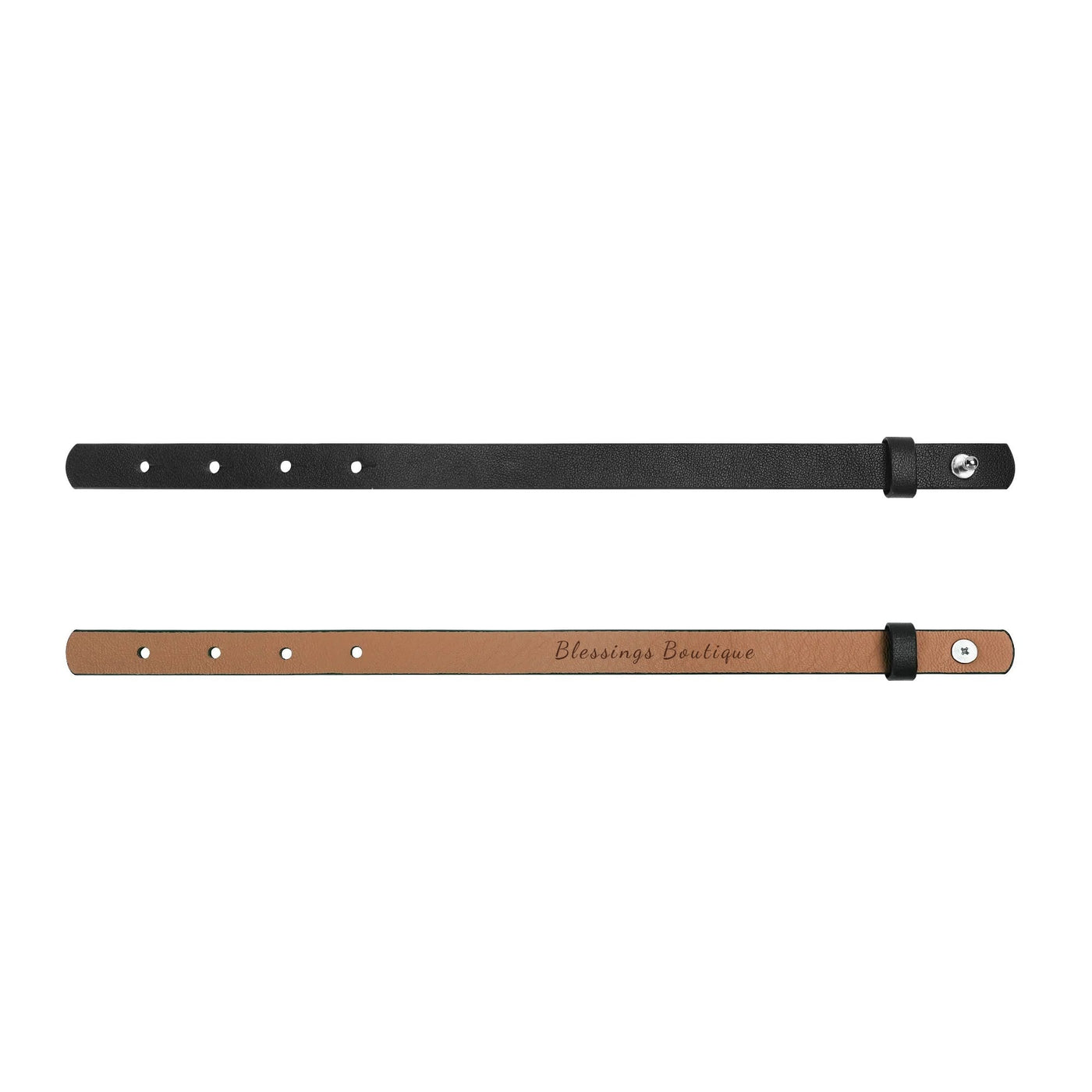 Engraved Black Leather Bracelet for Men Jewelry
