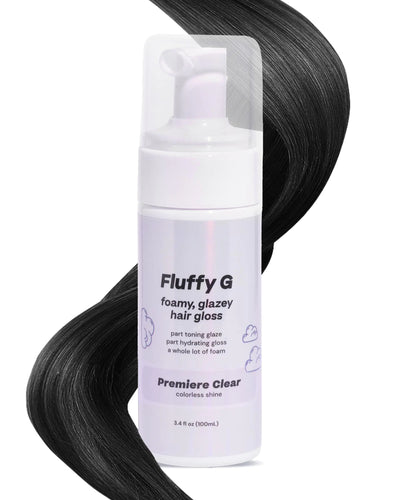 Fluffy G Hair Gloss by Hally Hair (Clear) - 3.4 fl oz - Hair Glaze for Color-Treated Fine Dry & Frizzy Hair - High Shine Shiny Hair Products for Vibrant Fluffy & Fuller-Looking Hair