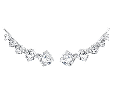Crystal Droplet Ear Climbers