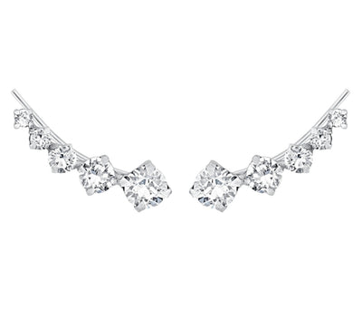 Crystal Droplet Ear Climbers