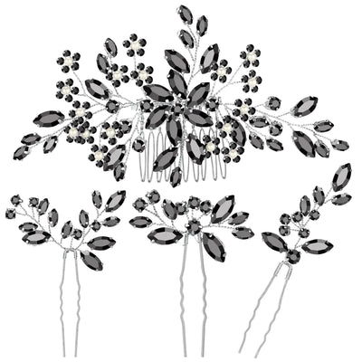 Wedding hair accessories Bridal hair accessories for wedding hair piece Wedding hair piece for brides Bridal headpiece Bride hair accessories wedding Bridal hair comb（Black）