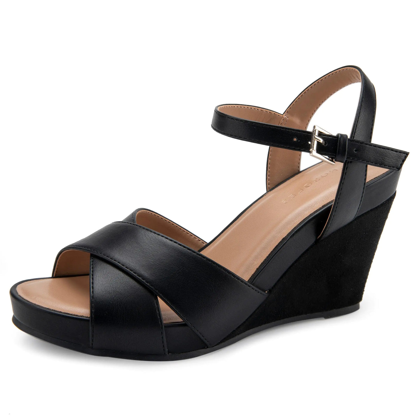 Aerosoles PASTEL Wedge Sandal Black Combo 10.5M