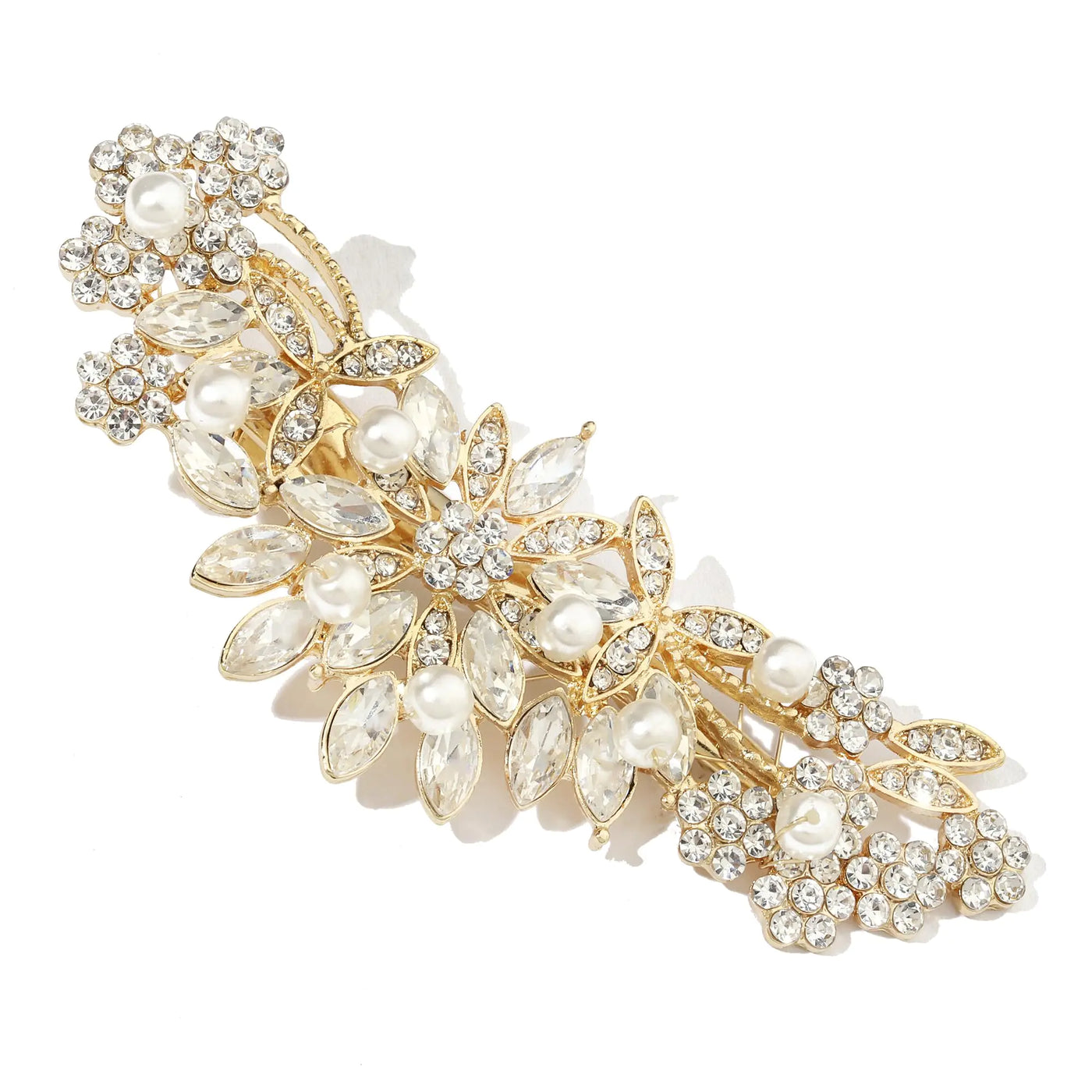 Hapibuy Crystal Hair Clip Rhinestone Pearl Hair Comb Gold Wedding Hair Acessory Bridal Hair Pins Bride Hair Accessory