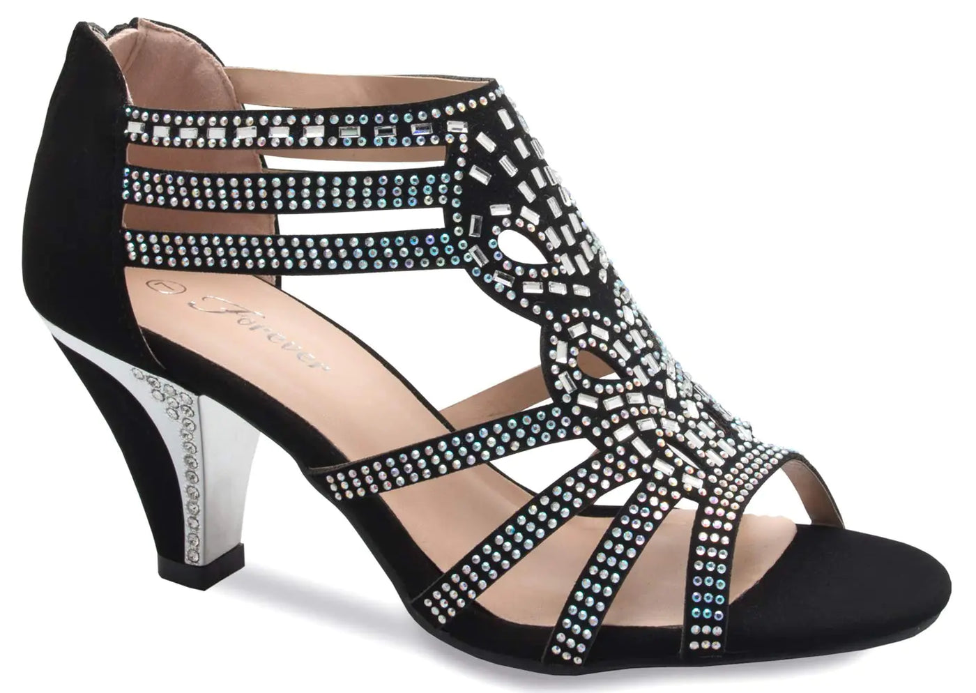 Olivia K Womens Open Toe Strappy Rhinestone Dress Sandal Low Heel Wedding Shoes White Glitter - adorable comfortable