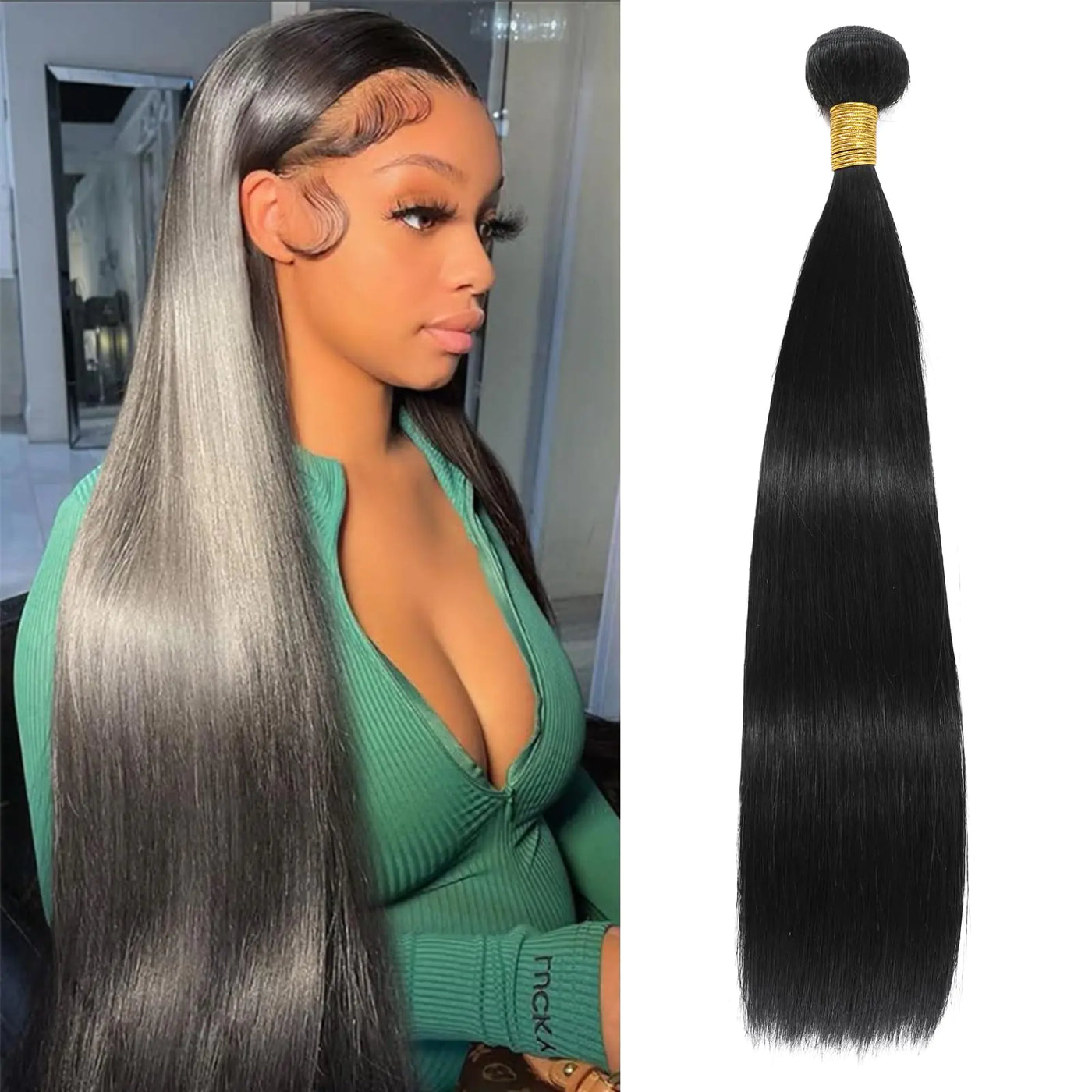 12A Human Hair Bundles Straight 24 Inch Single Bundle Human Hair 100% Unprocessed Brazilian Virgin Hair Bundles Deals Human Hair Weave Bundles Human Hair Extension Natural Color