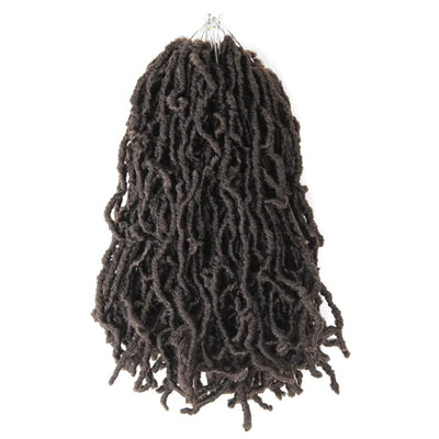 8 Inch Soft Locs Crochet Hair 6 Packs Short Straight Pre-looped New Faux Locs Crochet Hai 4#(Brown)