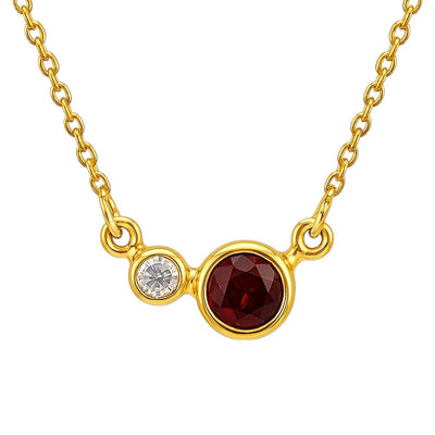 18K Gold Over Brass Round Cut Gemstones Necklace Jewelry EN-1038