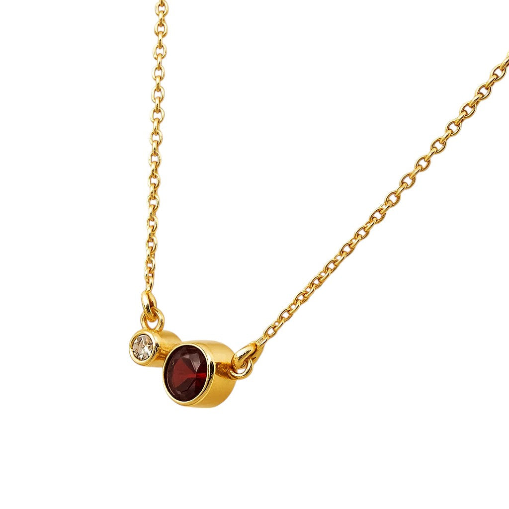18K Gold Over Brass Round Cut Gemstones Necklace Jewelry EN-1038