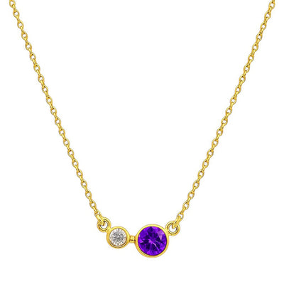 18K Gold Over Brass Round Cut Gemstones Necklace Jewelry EN-1038