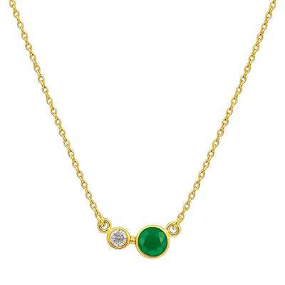 18K Gold Over Brass Round Cut Gemstones Necklace Jewelry EN-1038