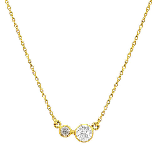 18K Gold Over Brass Round Cut Gemstones Necklace Jewelry EN-1038