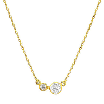 18K Gold Over Brass Round Cut Gemstones Necklace Jewelry EN-1038