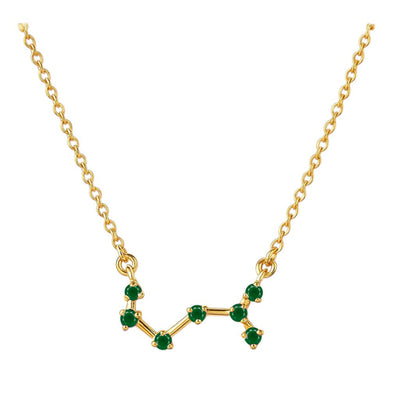 18K Gold Over Brass Round Cut Gemstones Necklace Jewelry EN-1039