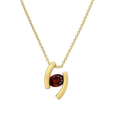 18K Gold Over Brass Oval Cut Gemstones Necklace Jewelry EN-1037