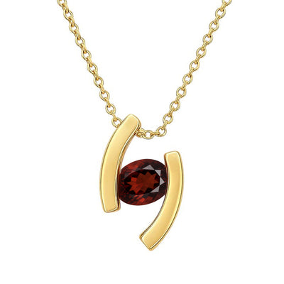 18K Gold Over Brass Oval Cut Gemstones Necklace Jewelry EN-1037