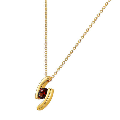 18K Gold Over Brass Oval Cut Gemstones Necklace Jewelry EN-1037