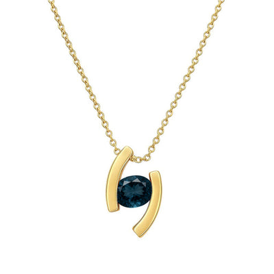 18K Gold Over Brass Oval Cut Gemstones Necklace Jewelry EN-1037