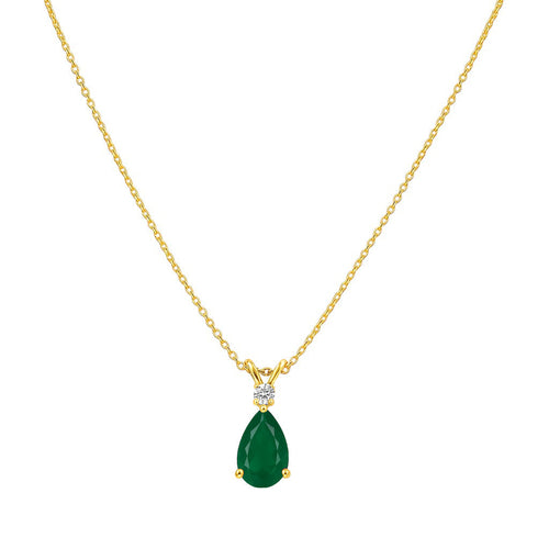 18K Gold Over Brass Pear Cut Gemstones Necklace Jewelry EN-1040