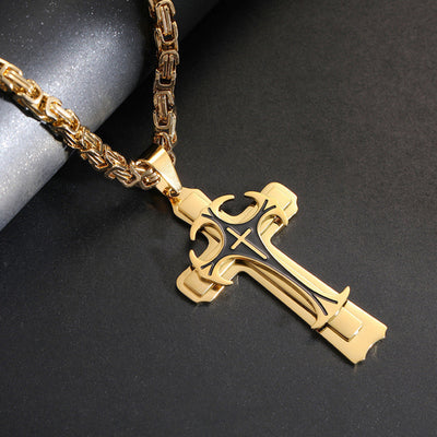 Fashion Jewelry Christian Trinity Latin Cross Necklace For Men