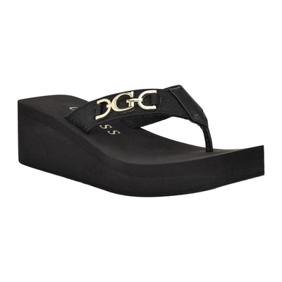 GUESS Womens EDANY Wedge Sandal Black 001 11