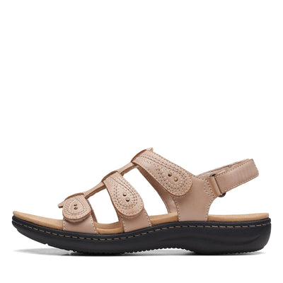Clarks Womens Laurieann Vine Flat Sandal Sand Leather 9.5 Wide