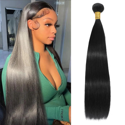 12A Human Hair Bundles Straight 24 Inch Single Bundle Human Hair 100% Unprocessed Brazilian Virgin Hair Bundles Deals Human Hair Weave Bundles Human Hair Extension Natural Color