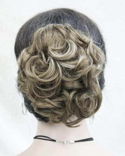 Wiginway Hair Ponytail Hair Piece for Women Ponytail Clip in/on Hair Pieces Curly Wavy Hair Extensions Brown Highlighted