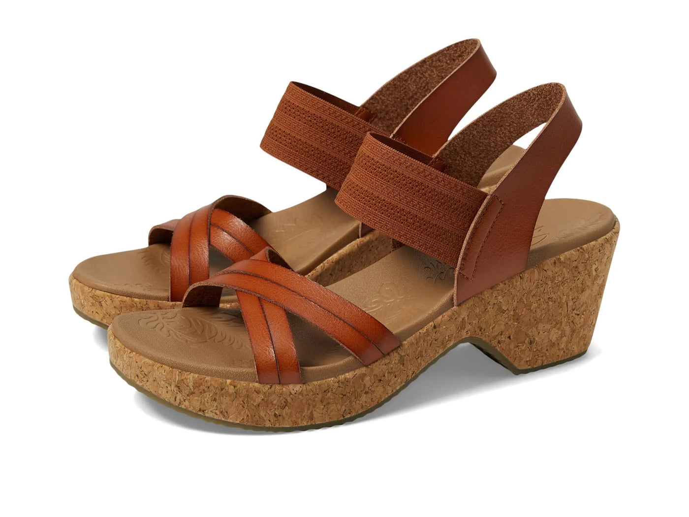 Skechers Womens Brystol-Night Skies Wedge Sandal Luggage 8.5