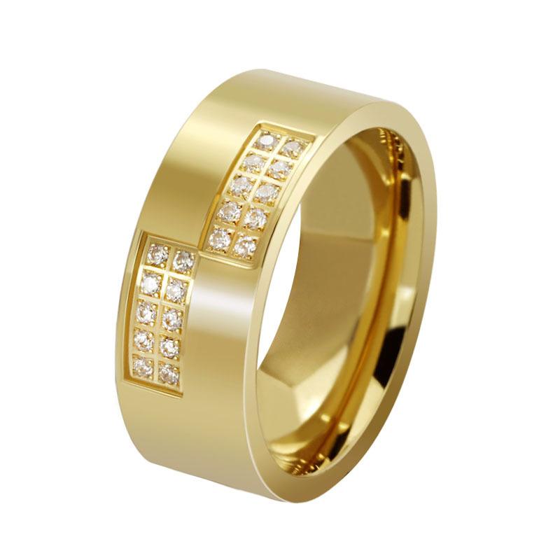Titanium Steel Jewelry Cubic Zirconia Men Rings Fashion Finger Ring