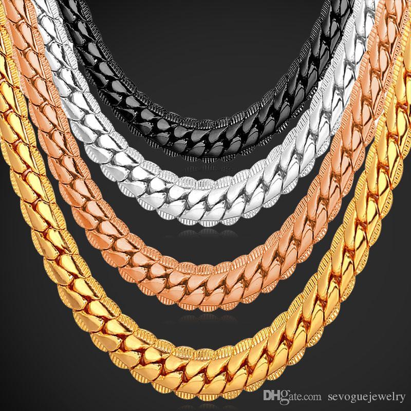 18K Real Gold Plated Necklace With "18K" Stamp Men Jewelry Wholesale