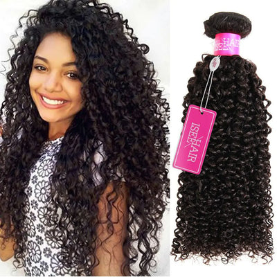 ISEE Hair 9A Grade Mongolian Kinky Curly Hair Extension Virgin Human Hair Weaving One Bundles Kinky Curly Virgin Hair 100% Human Hair Weaves Extension Mongolian Virgin Hair (30/30/30 Inch)