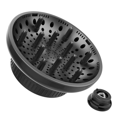 Hair Diffuser Attachment Universal Diffuser Hair Dryer for Curly Hair Hair Dryer Diffuser for Blow Dry and Volumizing Hair Diffuser for Curly Hair and Natural Wavy Hair (Black)